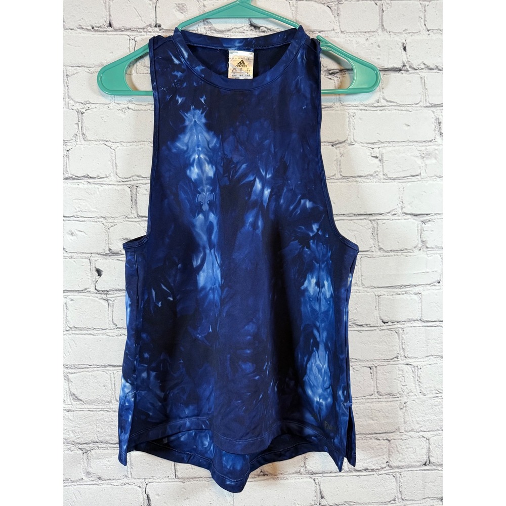 Adidas Tie Dye‎ Tank Top Racerback Sleeveless Athletic Blue Small